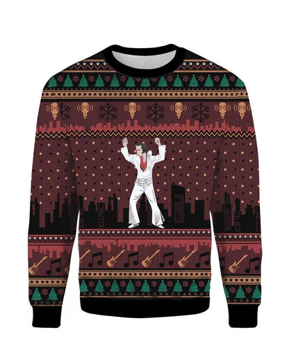Christmas Elvis Ugly Christmas Sweater For Men & Women Christmas Gift Sweater PT1334 - WeCustomit