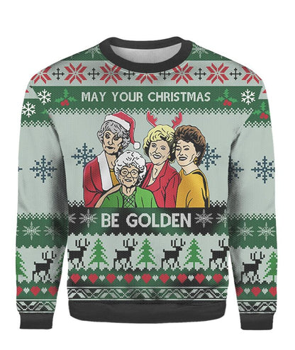 May Your Christmas Be Golden Ugly Christmas Sweater For Men & Women Christmas Gift Sweater PT1373 - WeCustomit