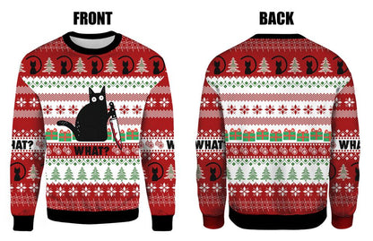 Funny Black Cat Christmas Ugly Christmas Sweater For Men & Women Christmas Gift Sweater PT1402 - WeCustomit