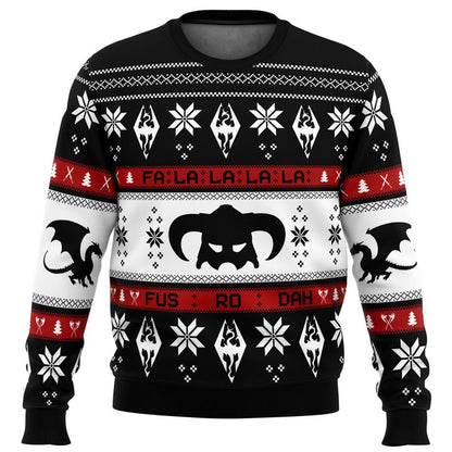 Skyrim Dragon Ugly Christmas Sweater For Men & Women Christmas Gift Sweater PT1449 - WeCustomit