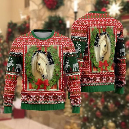 Horse Lovers Ugly Christmas Sweater For Men & Women Christmas Gift Sweater US3818 - WeCustomit