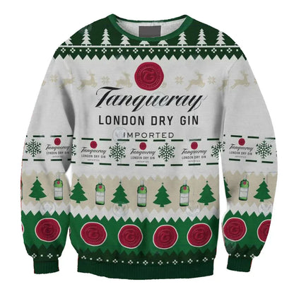 Unisex Tanqueray London Dry Gin 3D Ugly Christmas Sweater For Men & Women Christmas Gift Sweater BH1103 - WeCustomit