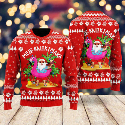 Hawaii Santa Claus Ugly Christmas Sweater For Men & Women Christmas Gift Sweater US1793 - WeCustomit