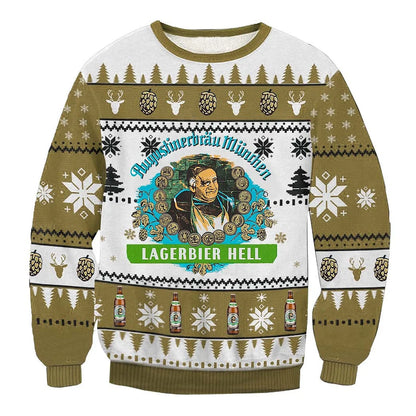 Unisex Augustiner Lagerbier Hell 3D Ugly Christmas Sweater For Men & Women Christmas Gift Sweater BH1363 - WeCustomit