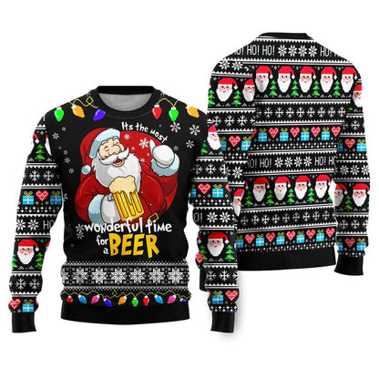 It's The Most Wonderful Time For A Beer Ugly Christmas Sweater For Men & Women Christmas Gift Sweater US2006 - WeCustomit