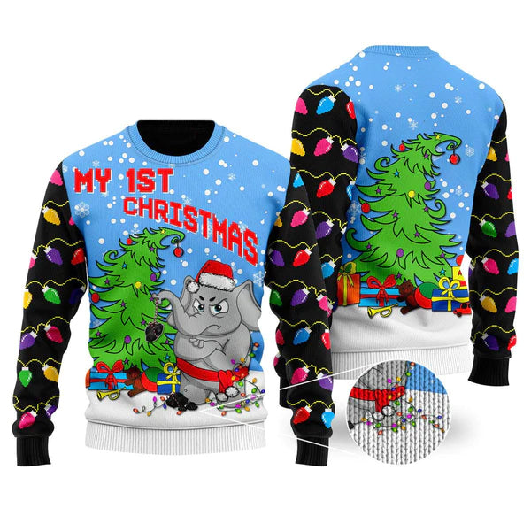 Christmas Of Elephant Ugly Christmas Sweater For Men & Women Christmas Gift Sweater US1097 - WeCustomit