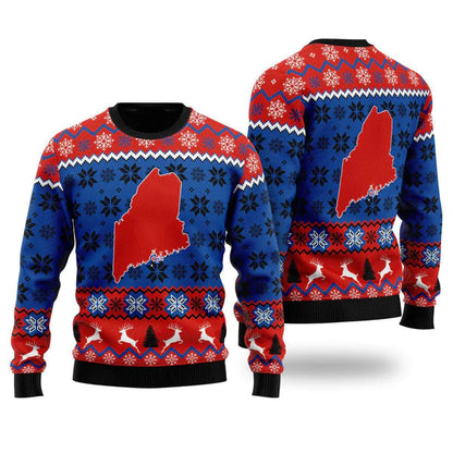 Sweet Home Maine Ugly Christmas Sweater For Men & Women Christmas Gift Sweater US1637 - WeCustomit