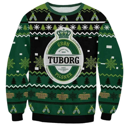 Unisex Tuborg 3D Ugly Christmas Sweater For Men & Women Christmas Gift Sweater BH1113 - WeCustomit