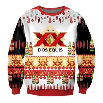 Unisex Dos Equis Beer 3D Ugly Christmas Sweater For Men & Women Christmas Gift Sweater BH1260 - WeCustomit
