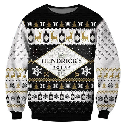 Unisex Hendrick's Gin 3D Ugly Christmas Sweater For Men & Women Christmas Gift Sweater BH1124 - WeCustomit
