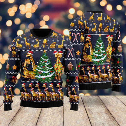 Love Giraffe Ugly Christmas Sweater For Men & Women Christmas Gift Sweater US2352 - WeCustomit