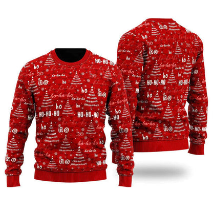 Christmas Tree Snowflakes Red Pattern Ugly Christmas Sweater For Men & Women Christmas Gift Sweater US1104 - WeCustomit