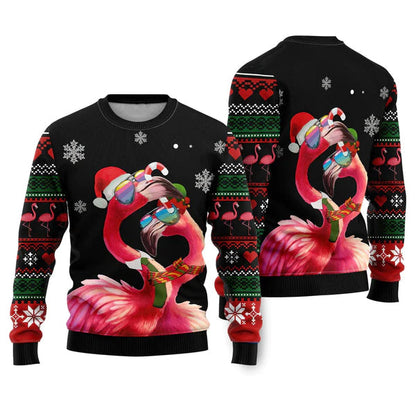 Flamingo Couple Ugly Christmas Sweater For Men & Women Christmas Gift Sweater US1808 - WeCustomit