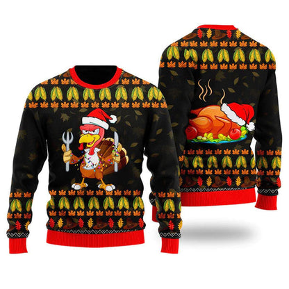 Thanksgiving Turkey Autumn Ugly Christmas Sweater For Men & Women Christmas Gift Sweater US1414 - WeCustomit