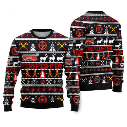 Firefighter Ugly Christmas Sweater For Men & Women Christmas Gift Sweater US1676 - WeCustomit