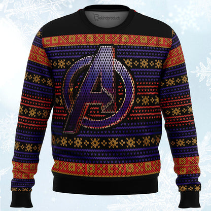 Avengers Logo Ugly Christmas Sweater For Men & Women Christmas Gift Sweater PT710 - WeCustomit