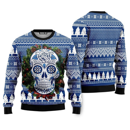 Awesome Sugar Skull Ugly Christmas Sweater - WeCustomit