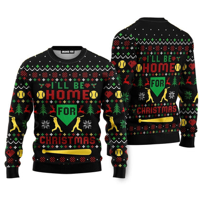 Baseball Home Run Ugly Christmas Sweater - WeCustomit