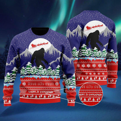 Bigfoot Merry Christmas Ugly Christmas Sweater For Men & Women Christmas Gift Sweater US1146 - WeCustomit