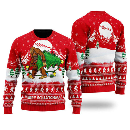 Bigfoot Mery Squatchmas Ugly Christmas Sweater For Men & Women Christmas Gift Sweater US1656 - WeCustomit