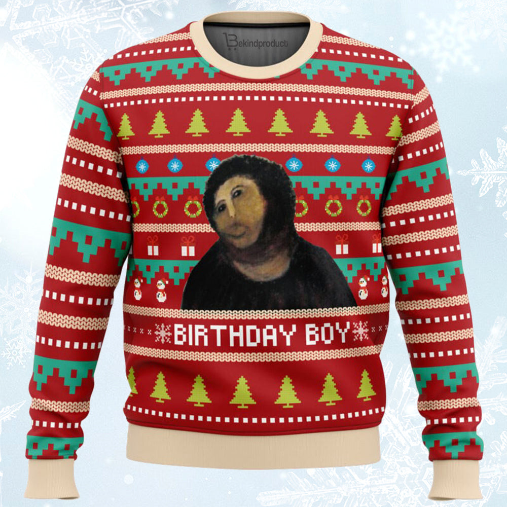 Birthday Boy Potato Jesus Ugly Christmas Sweater For Men & Women Christmas Gift Sweater BH472 - WeCustomit