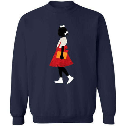 Black Girl In Red Dress Art Print Casual Sweatshirt - WeCustomit