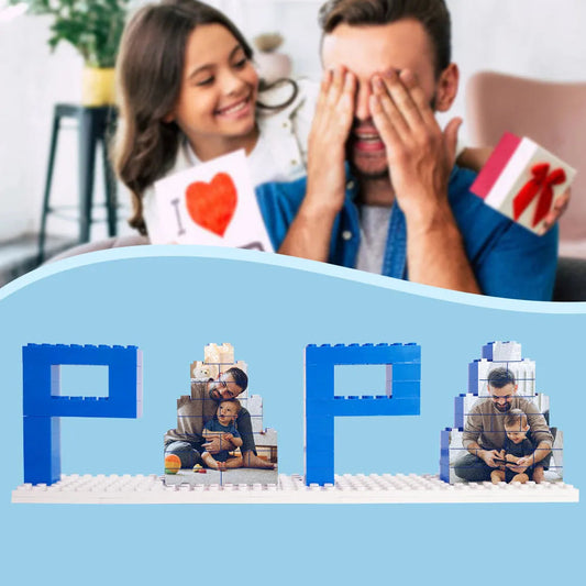 Personalized DAD and PAPA Photo Building Brick Puzzles Photo Block Father's Day Gifts
