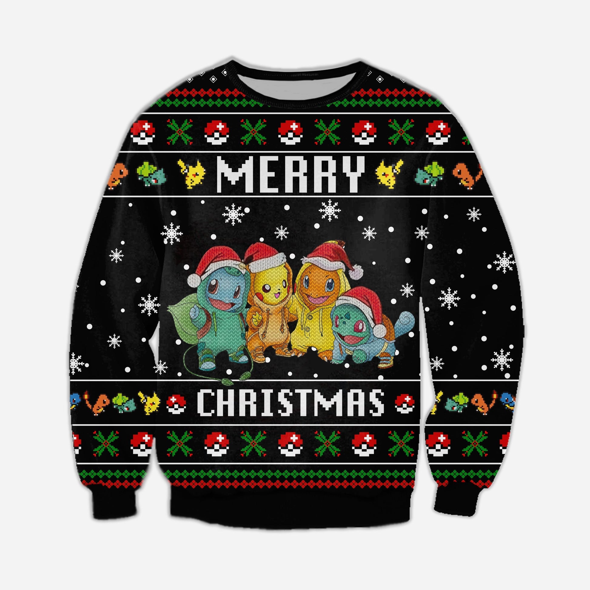 Pokemon Merry Christmas Ugly Christmas Sweater For Men & Women Christmas Gift Sweater CEE001 - WeCustomit