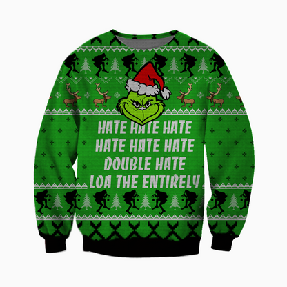 Hate Hate Hate Double Hate Ugly Christmas Sweater For Men & Women Christmas Gift Sweater CEE055 - WeCustomit