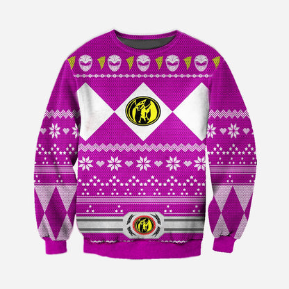 Pink Ranger Christmas Ugly Christmas Sweater For Men & Women Christmas Gift Sweater CEE125 - WeCustomit