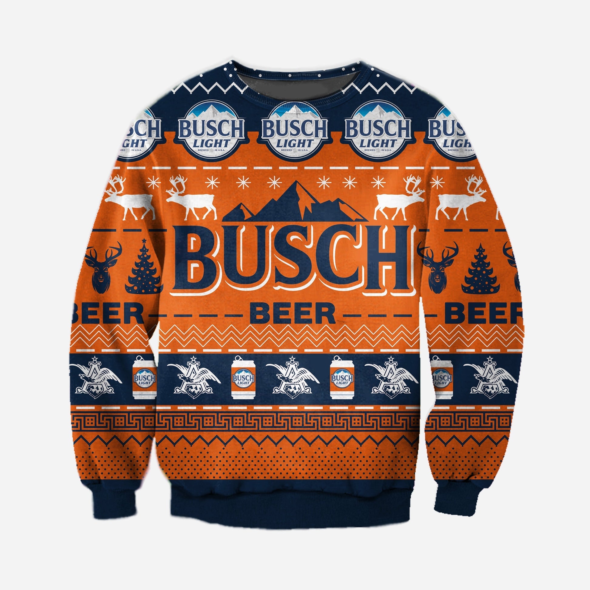 Christmas Orange Busch Beer Ugly Christmas Sweater For Men & Women Christmas Gift Sweater CEE127 - WeCustomit