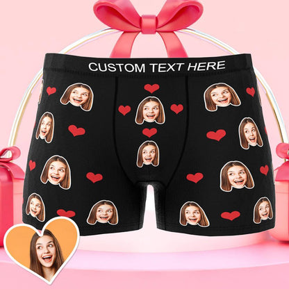 Custom Heart Face Boxer Briefs Men's Underwear