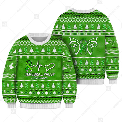 Cerebral Palsy Awareness Sweater Ugly Xmas Symbol Sweater Christmas Knitted Print Sweatshirt - Best Gift For Christmas, Noel - WeCustomit