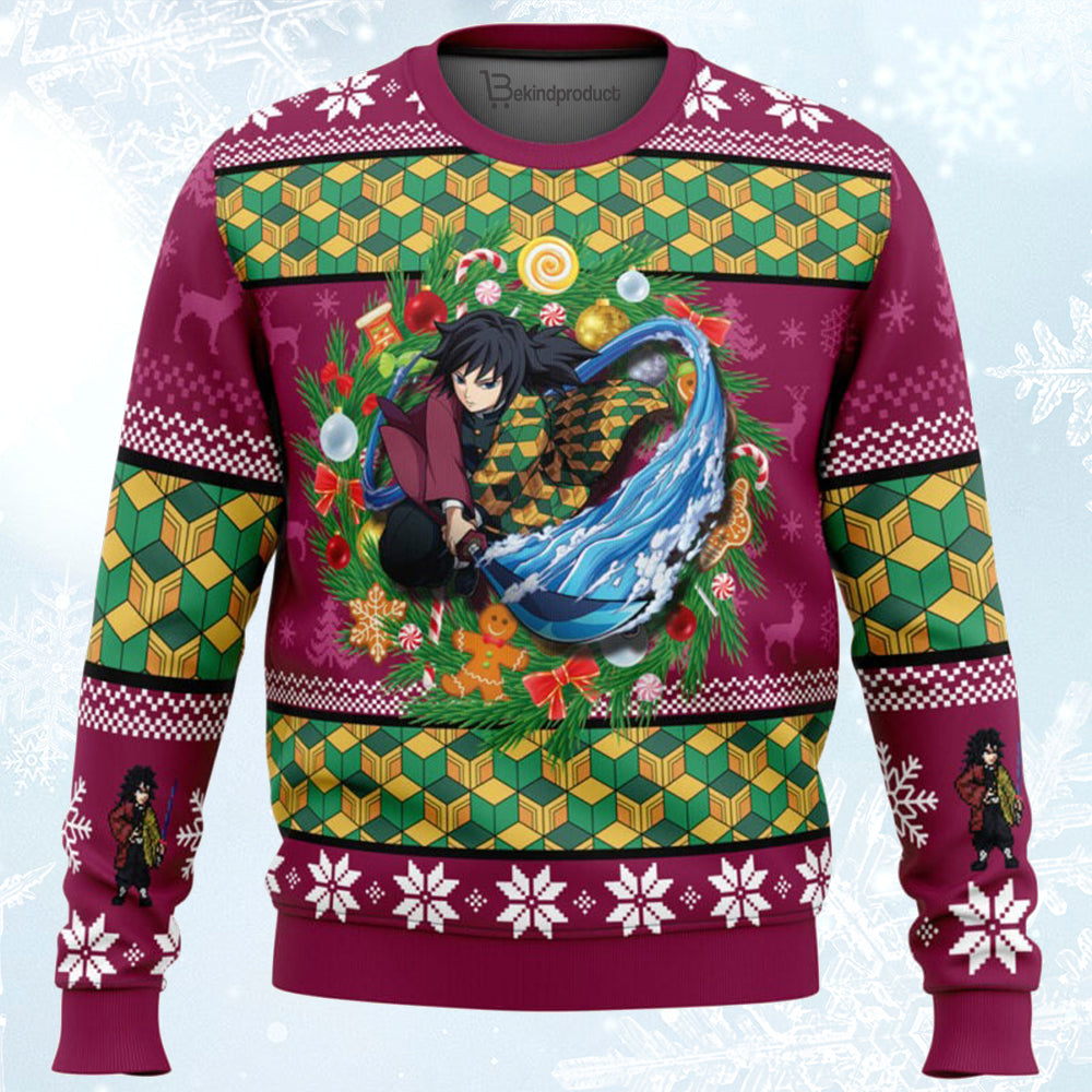 Christmas Giyuu Tomioka Demon Slayer Ugly Christmas Sweater For Men & Women Christmas Gift Sweater BH233 - WeCustomit