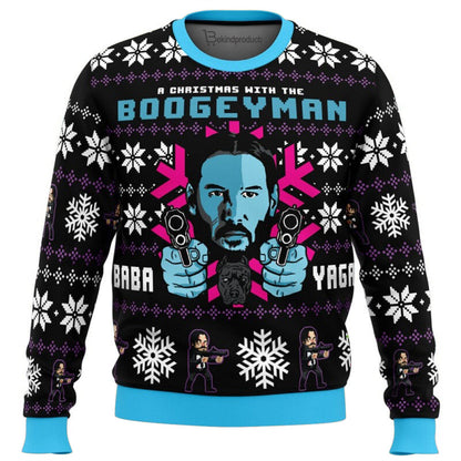 Christmas with the Boogeyman John Wick Ugly Christmas Sweater For Men & Women Christmas Gift Sweater BH311 - WeCustomit