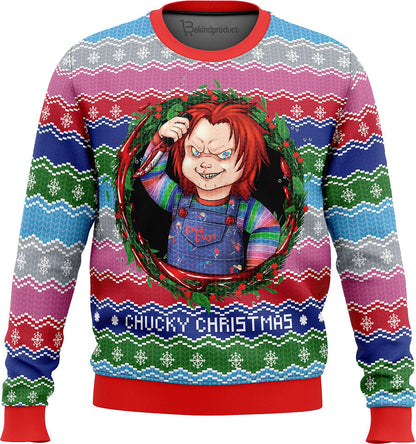 Chucky Christmas Ugly Christmas Sweater For Men & Women Christmas Gift Sweater PT168 - WeCustomit