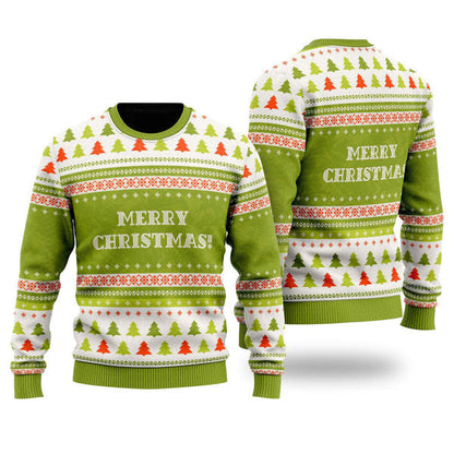 Crazy Green Christmas Pattern Ugly Christmas Sweater For Men & Women Christmas Gift Sweater US1078 - WeCustomit
