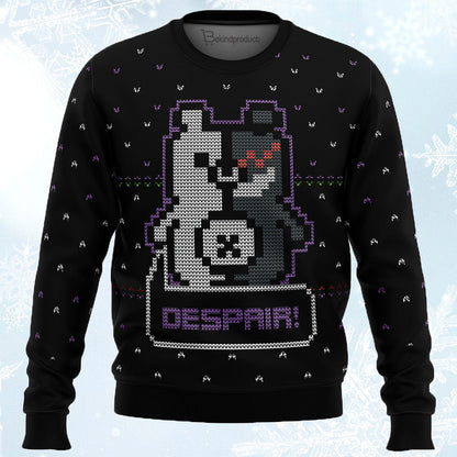 Danganropa Monokuma Despair Ugly Christmas Sweater For Men & Women Christmas Gift Sweater PT558 - WeCustomit