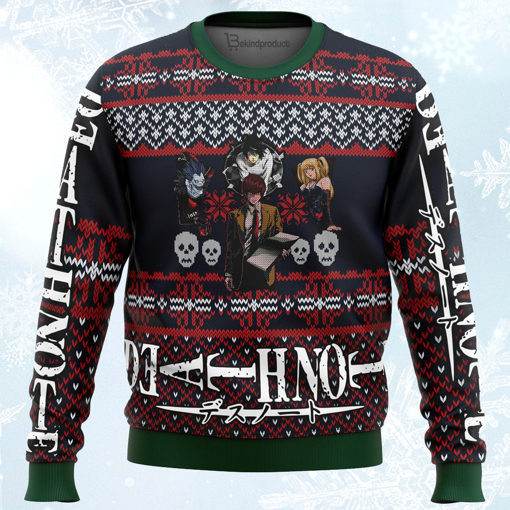 Death Note Ugly Christmas Sweater For Men & Women Christmas Gift Sweater PT089 - WeCustomit