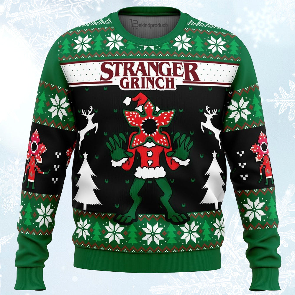 Demogorgon Stranger Grinch Stranger Things Ugly Christmas Sweater For Men & Women Christmas Gift Sweater PT372 - WeCustomit