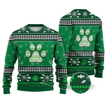 Dog Pattern Falling Snowflakes Sweater Christmas Knitted Sweater Print Fashion Sweatshirt For Everyone - WeCustomit