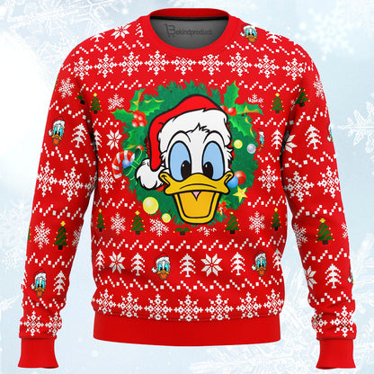 Duck Christmas Head Ugly Christmas Sweater For Men & Women Christmas Gift Sweater PT171 - WeCustomit