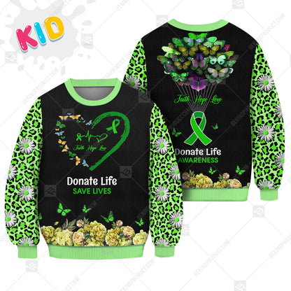 Donate Life Save Lives Sweatshirt Survivor Butterfly Heart Sweater - Print Fashion Sweatshirt For Everyone - WeCustomit