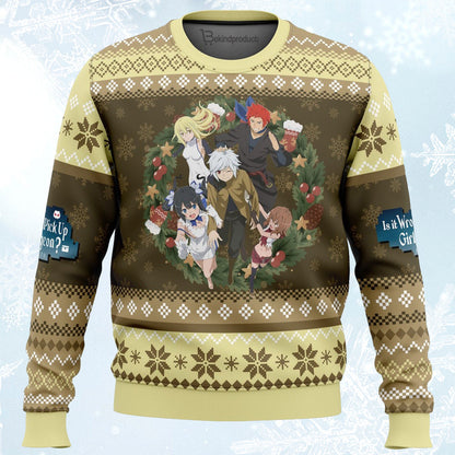 Familia Myth DanMachi Ugly Christmas Sweater For Men & Women Christmas Gift Sweater PT410 - WeCustomit