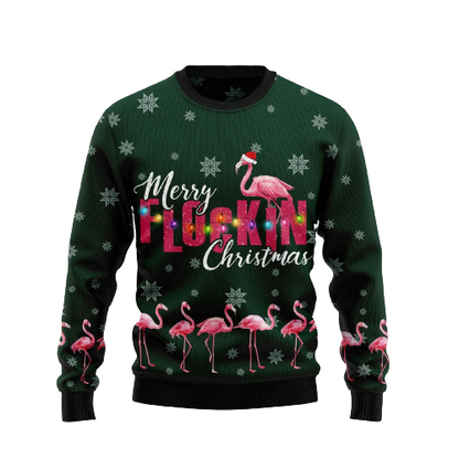 Merry Flockin Christmas Ugly Christmas Sweater For Men & Women Christmas Gift Sweater US1251 - WeCustomit