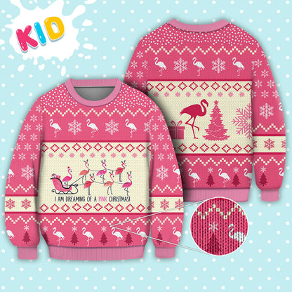 Flamingo Reindeer Christmas Sweater Christmas Knitted Print Sweatshirt - Best Gift For Christmas, Noel - WeCustomit