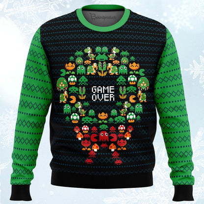 Game Over Nintendo Ugly Christmas Sweater For Men & Women Christmas Gift Sweater PT337 - WeCustomit