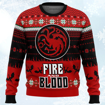 Game of Thrones Fire and Blood Ugly Christmas Sweater For Men & Women Christmas Gift Sweater PT336 - WeCustomit