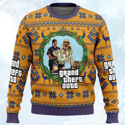 Grand Theft Auto Ugly Christmas Sweater For Men & Women Christmas Gift Sweater PT802 - WeCustomit