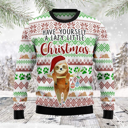 Have Yourself A Lazy Christmas Sloth Ugly Christmas Sweater For Men & Women Christmas Gift Sweater US1701 - WeCustomit
